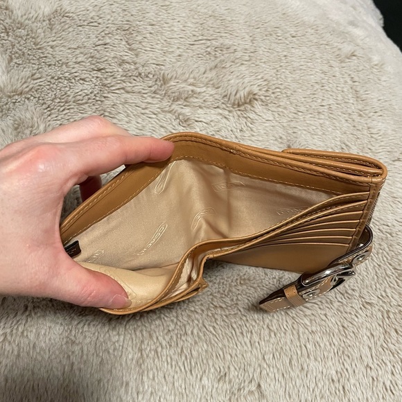 Coach Brown Tan Signature Jacquard Wallet - Picture 4 of 16
